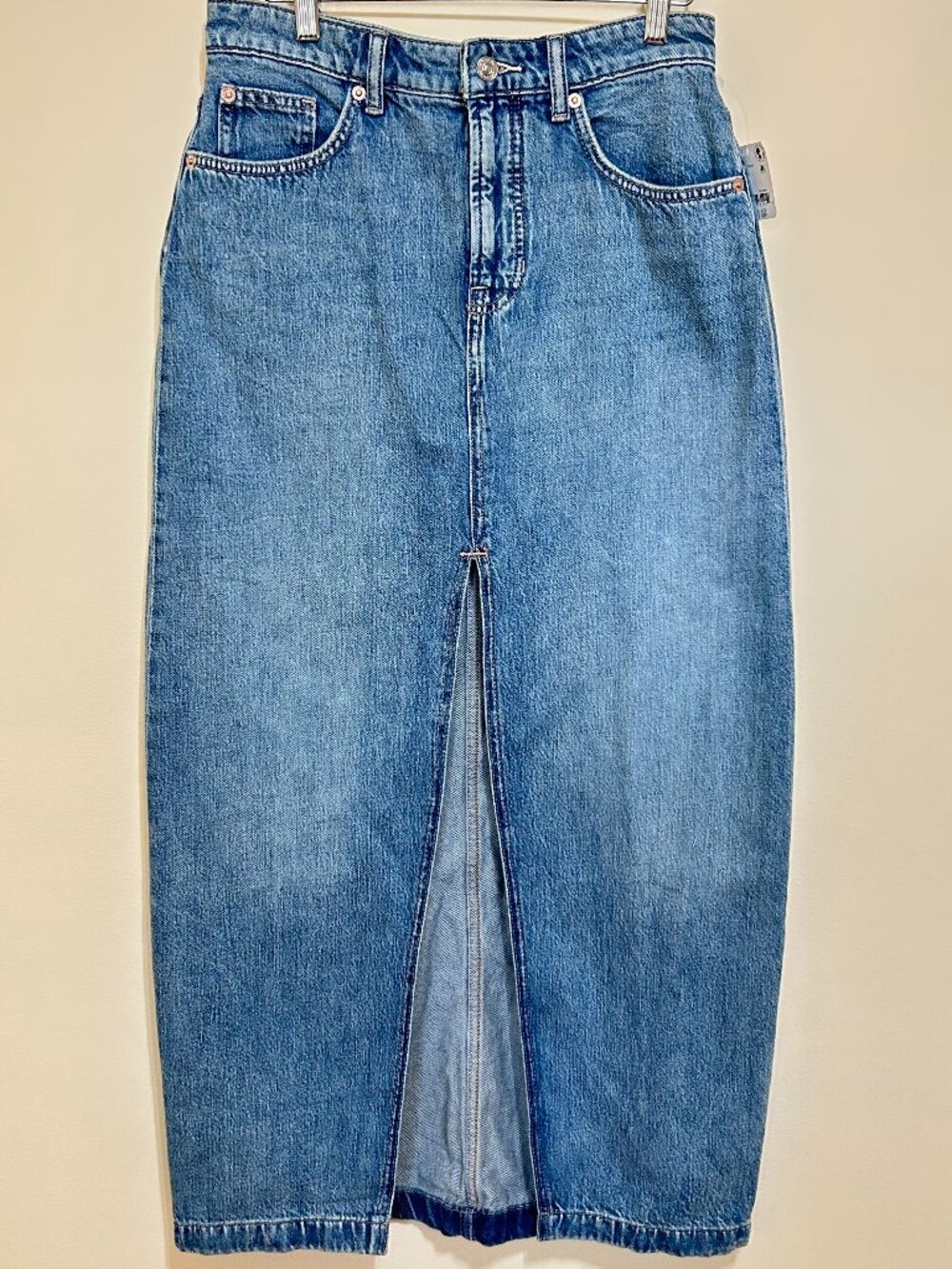 NWT The Free People | We The Free Nothing Better Denim Maxi Skirt Blue Size 27